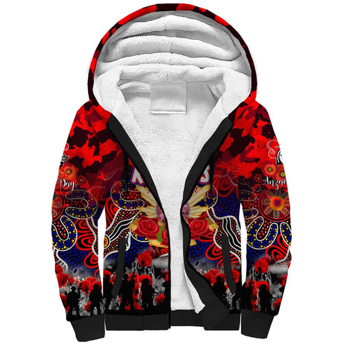 Personalized Knights ANZAC Day Sherpa Hoodie Australian Army - Lest We Forget