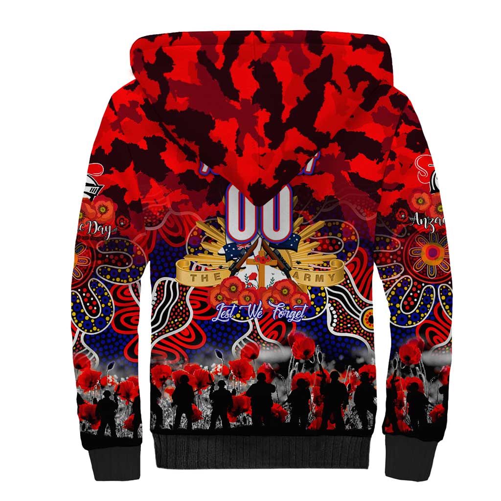 Personalized Knights ANZAC Day Sherpa Hoodie Australian Army - Lest We Forget