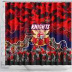 Knights ANZAC Day Shower Curtain Australian Army - Lest We Forget