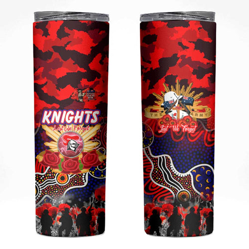 Personalized Knights ANZAC Day Skinny Tumbler Australian Army - Lest We Forget