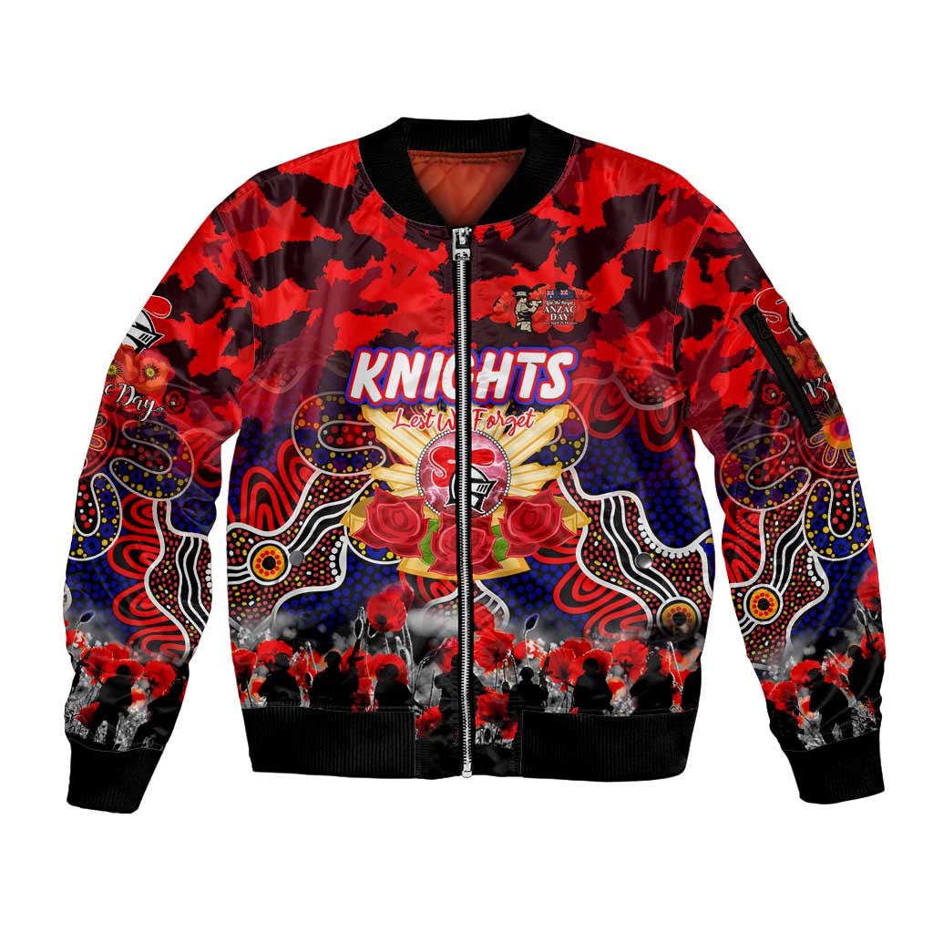 Personalized Knights ANZAC Day Sleeve Zip Bomber Jacket Australian Army - Lest We Forget