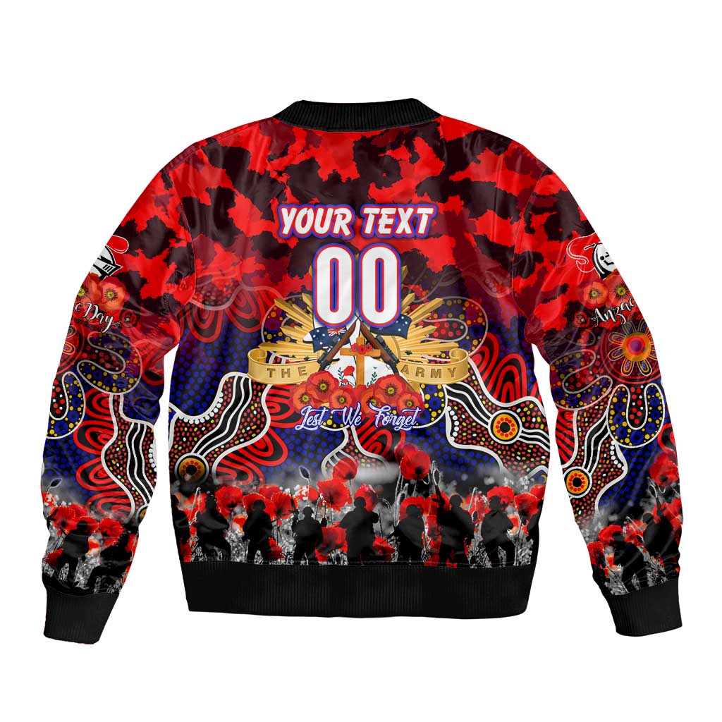 Personalized Knights ANZAC Day Sleeve Zip Bomber Jacket Australian Army - Lest We Forget