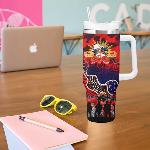 Personalized Knights ANZAC Day Tumbler With Handle Australian Army - Lest We Forget