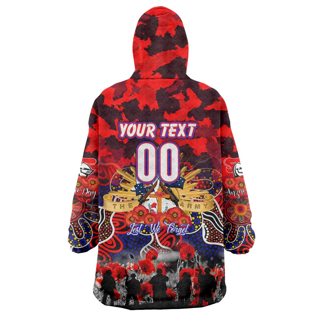 Personalized Knights ANZAC Day Wearable Blanket Hoodie Australian Army - Lest We Forget