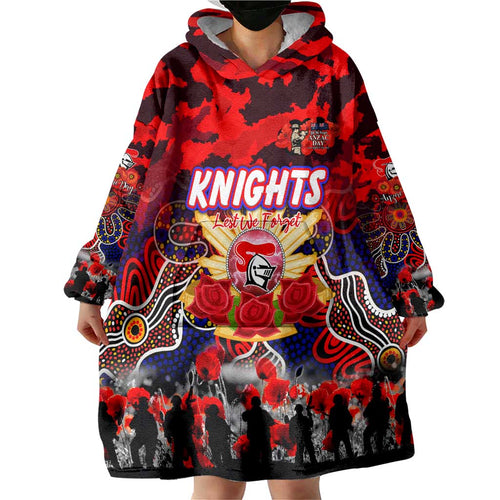 Personalized Knights ANZAC Day Wearable Blanket Hoodie Australian Army - Lest We Forget