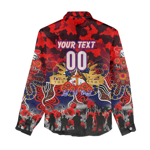 Personalized Knights ANZAC Day Women Casual Shirt Australian Army - Lest We Forget