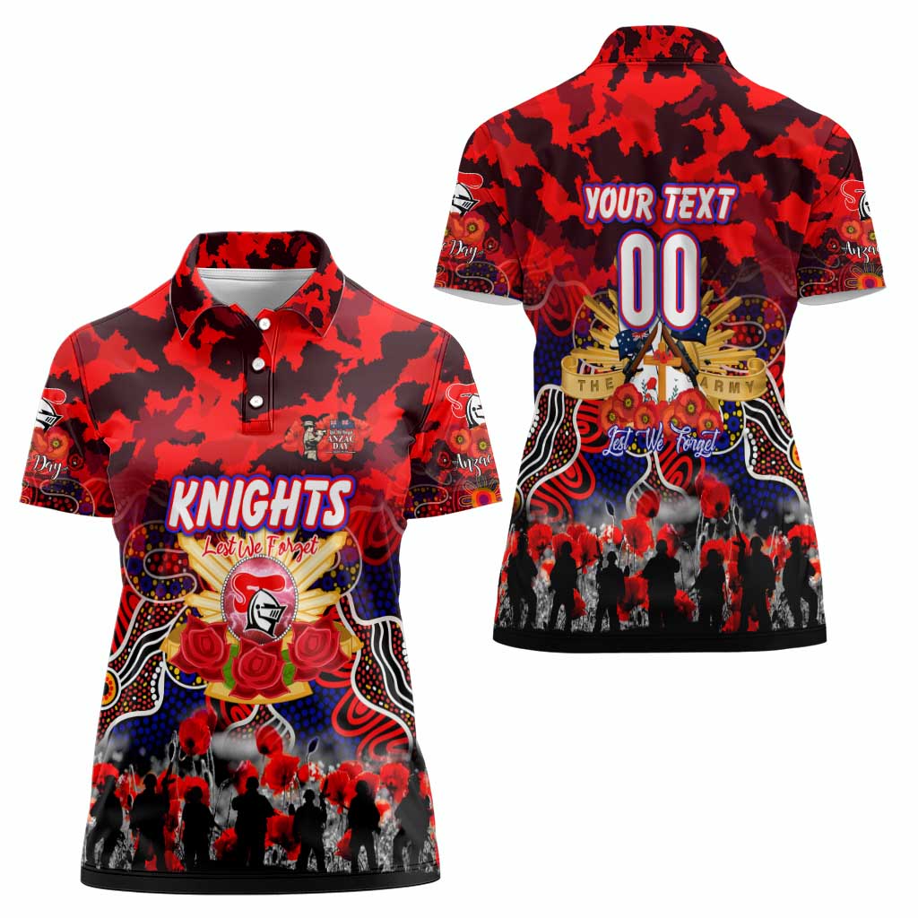 Personalized Knights ANZAC Day Women Polo Shirt Australian Army - Lest We Forget
