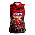 Personalized Knights ANZAC Day Women Sleeveless Polo Shirt Australian Army - Lest We Forget