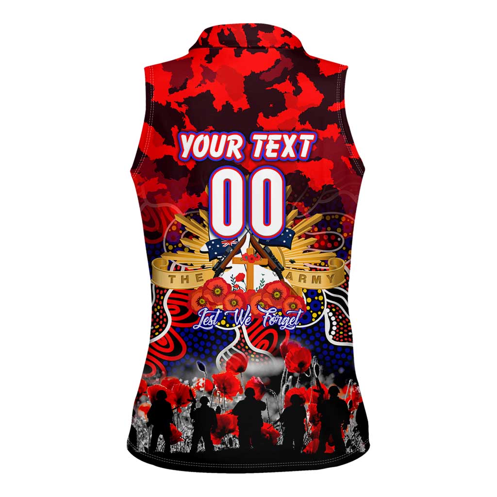Personalized Knights ANZAC Day Women Sleeveless Polo Shirt Australian Army - Lest We Forget