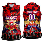 Personalized Knights ANZAC Day Women Sleeveless Polo Shirt Australian Army - Lest We Forget