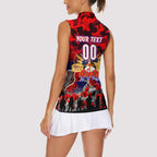 Personalized Knights ANZAC Day Women Sleeveless Polo Shirt Australian Army - Lest We Forget