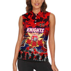 Personalized Knights ANZAC Day Women Sleeveless Polo Shirt Australian Army - Lest We Forget