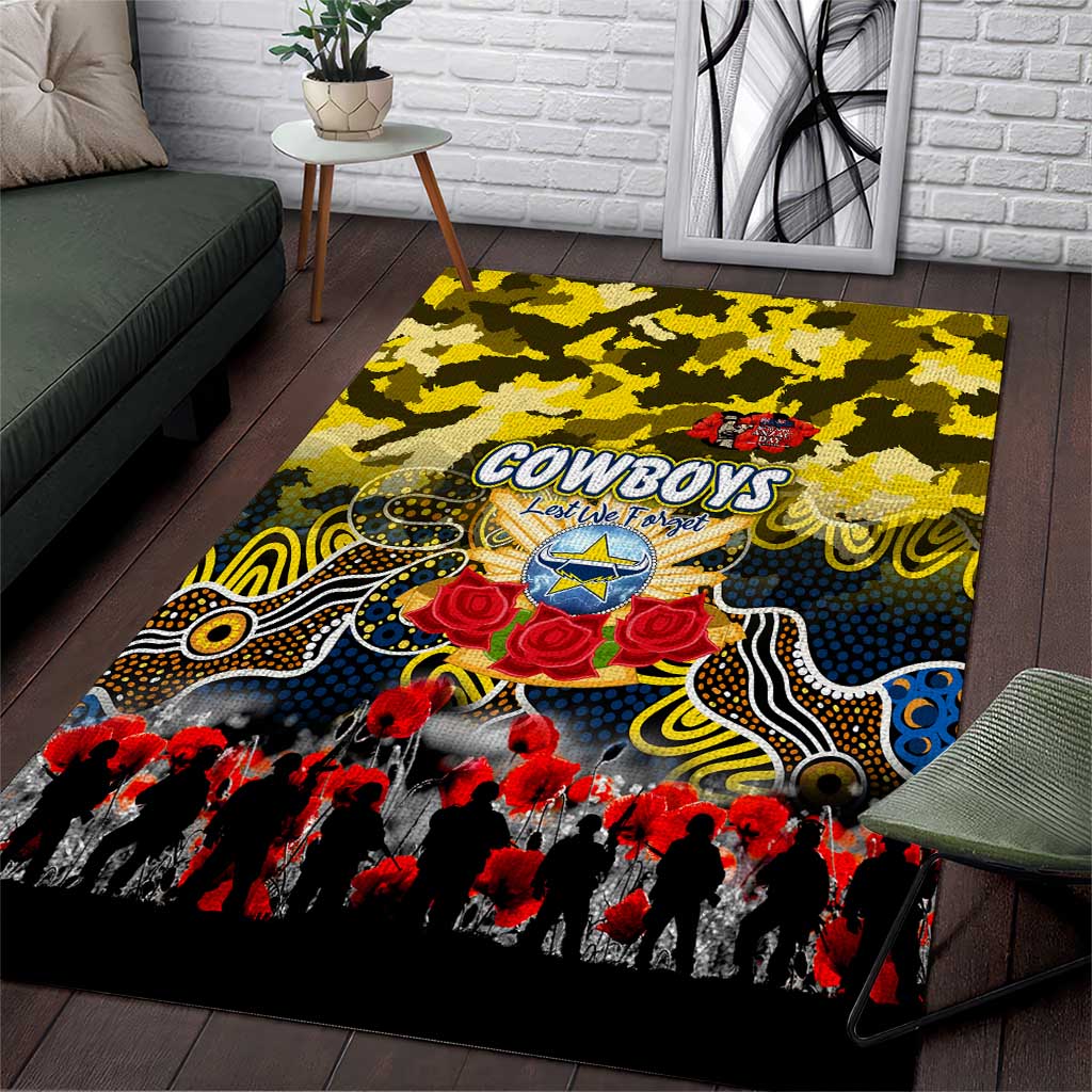 Cowboys ANZAC Day Area Rug Australian Army - Lest We Forget