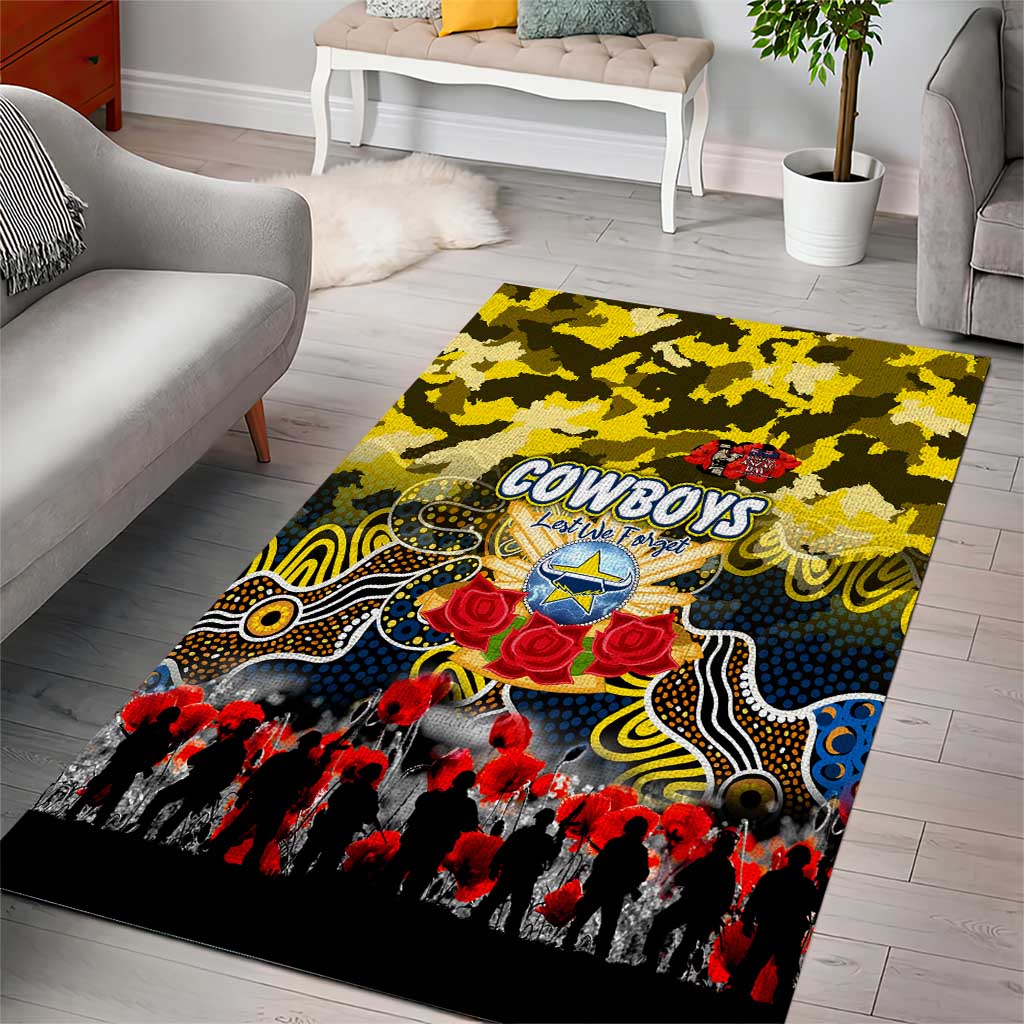 Cowboys ANZAC Day Area Rug Australian Army - Lest We Forget