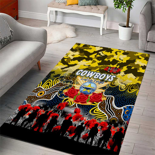 Cowboys ANZAC Day Area Rug Australian Army - Lest We Forget