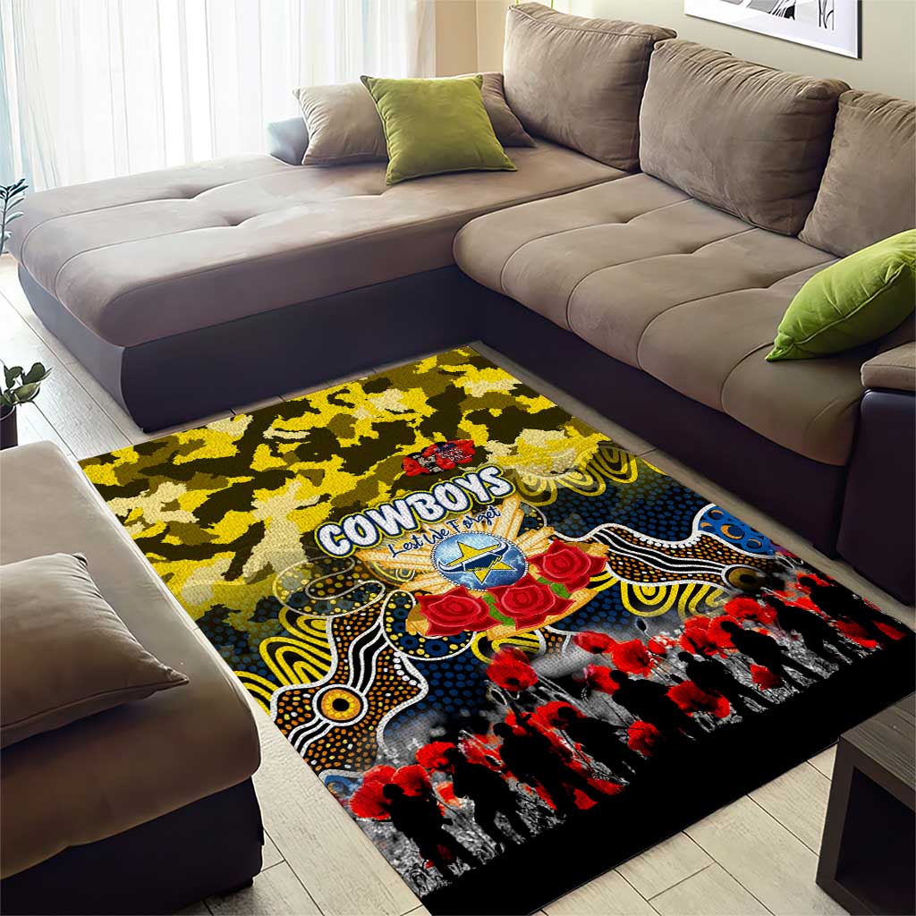 Cowboys ANZAC Day Area Rug Australian Army - Lest We Forget