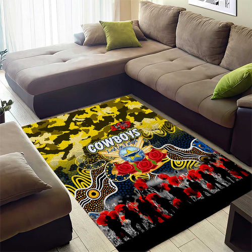 Cowboys ANZAC Day Area Rug Australian Army - Lest We Forget
