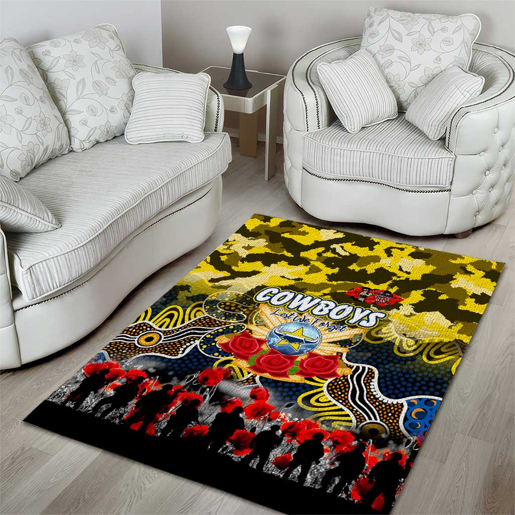 Cowboys ANZAC Day Area Rug Australian Army - Lest We Forget