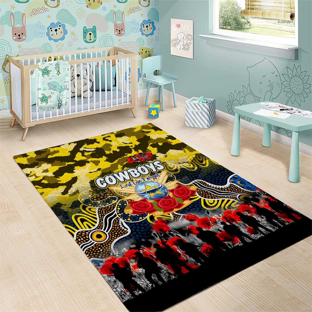 Cowboys ANZAC Day Area Rug Australian Army - Lest We Forget