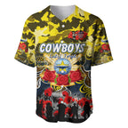 Personalized Cowboys ANZAC Day Baseball Jersey Australian Army - Lest We Forget