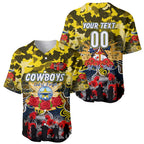 Personalized Cowboys ANZAC Day Baseball Jersey Australian Army - Lest We Forget