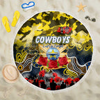 Cowboys ANZAC Day Beach Blanket Australian Army - Lest We Forget