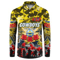 Personalized Cowboys ANZAC Day Button Sweatshirt Australian Army - Lest We Forget
