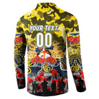 Personalized Cowboys ANZAC Day Button Sweatshirt Australian Army - Lest We Forget