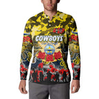 Personalized Cowboys ANZAC Day Button Sweatshirt Australian Army - Lest We Forget