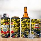 Personalized Cowboys ANZAC Day 4 in 1 Can Cooler Tumbler Australian Army - Lest We Forget