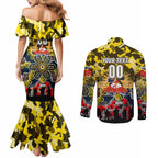 Personalized Cowboys ANZAC Day Couples Matching Mermaid Dress and Long Sleeve Button Shirt Australian Army - Lest We Forget