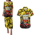 Personalized Cowboys ANZAC Day Couples Matching Puletasi and Hawaiian Shirt Australian Army - Lest We Forget