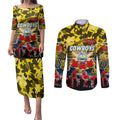 Personalized Cowboys ANZAC Day Couples Matching Puletasi and Long Sleeve Button Shirt Australian Army - Lest We Forget