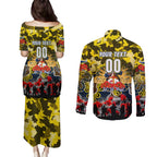 Personalized Cowboys ANZAC Day Couples Matching Puletasi and Long Sleeve Button Shirt Australian Army - Lest We Forget