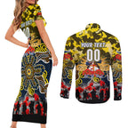 Personalized Cowboys ANZAC Day Couples Matching Short Sleeve Bodycon Dress and Long Sleeve Button Shirt Australian Army - Lest We Forget