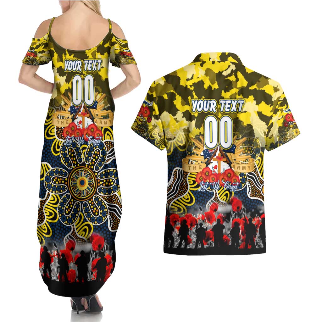 Personalized Cowboys ANZAC Day Couples Matching Summer Maxi Dress and Hawaiian Shirt Australian Army - Lest We Forget