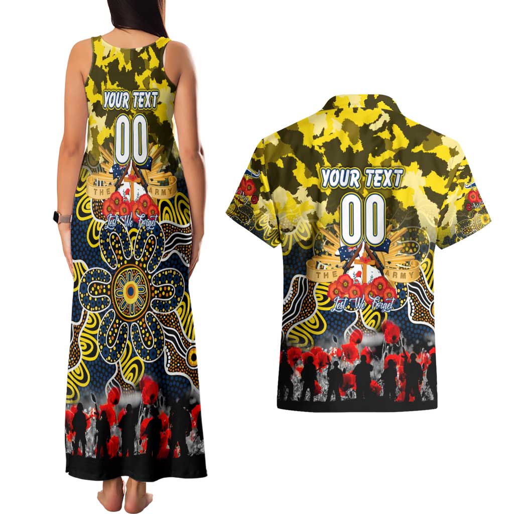 Personalized Cowboys ANZAC Day Couples Matching Tank Maxi Dress and Hawaiian Shirt Australian Army - Lest We Forget