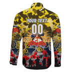 Personalized Cowboys ANZAC Day Family Matching Long Sleeve Bodycon Dress and Hawaiian Shirt Australian Army - Lest We Forget