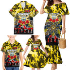 Personalized Cowboys ANZAC Day Family Matching Mermaid Dress and Hawaiian Shirt Australian Army - Lest We Forget