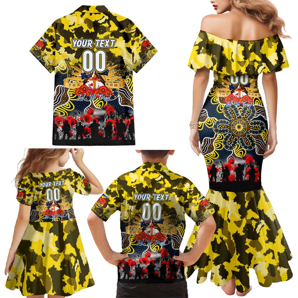 Personalized Cowboys ANZAC Day Family Matching Mermaid Dress and Hawaiian Shirt Australian Army - Lest We Forget