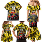 Personalized Cowboys ANZAC Day Family Matching Mermaid Dress and Hawaiian Shirt Australian Army - Lest We Forget