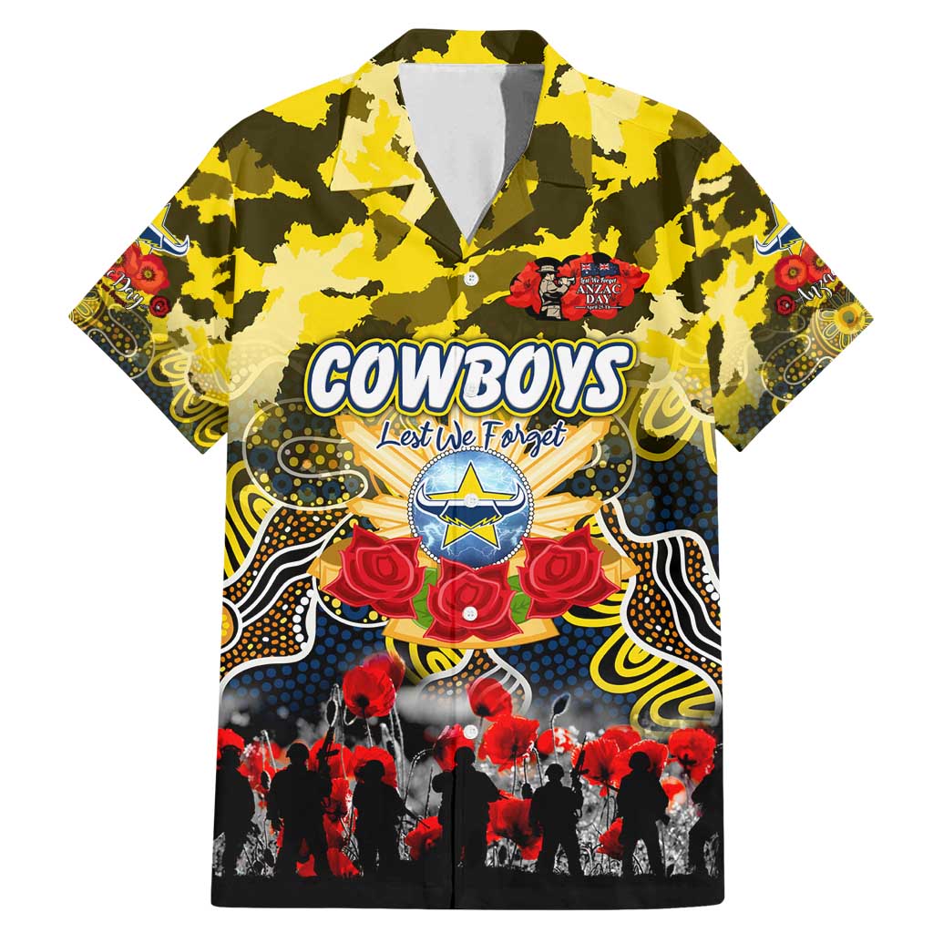 Personalized Cowboys ANZAC Day Family Matching Mermaid Dress and Hawaiian Shirt Australian Army - Lest We Forget