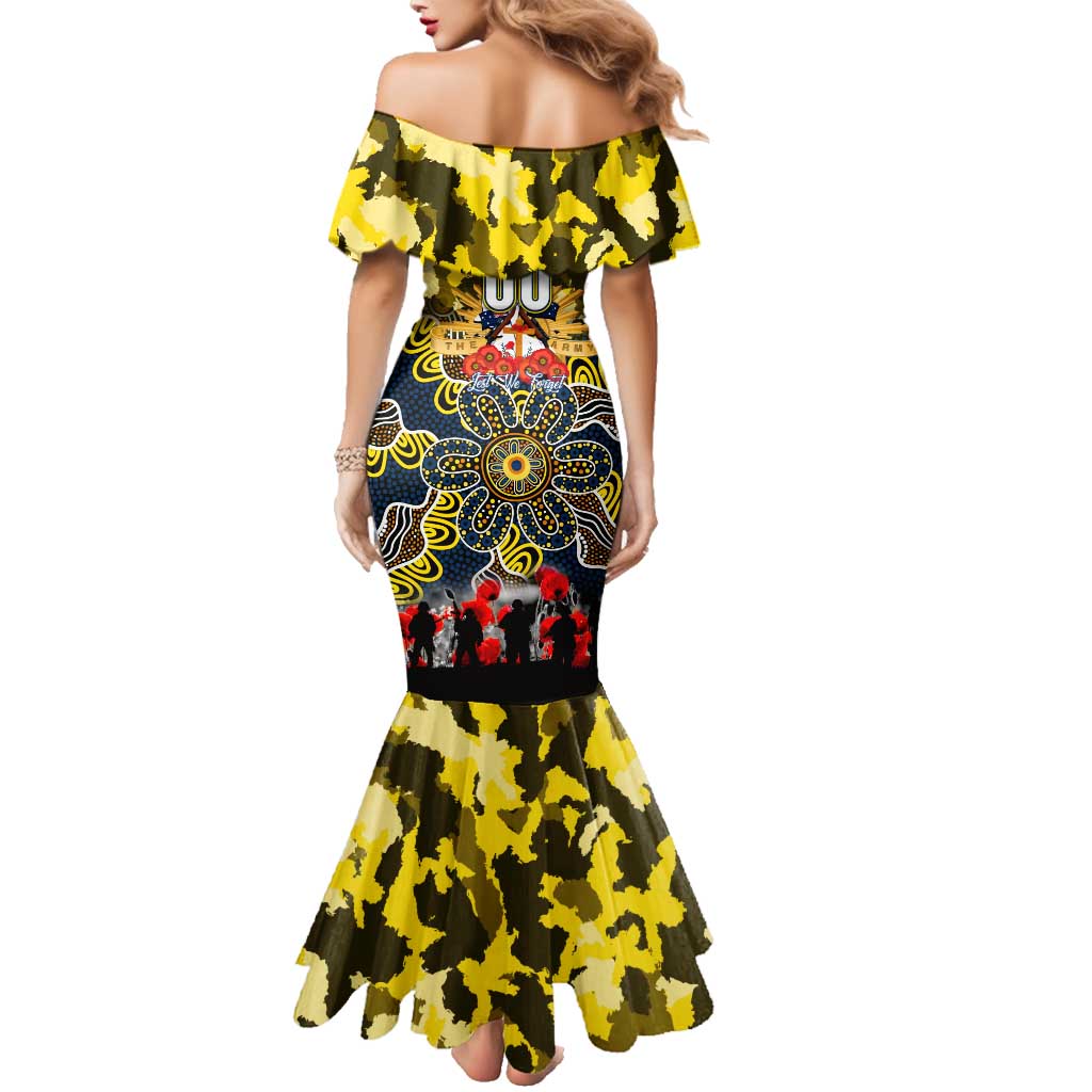 Personalized Cowboys ANZAC Day Family Matching Mermaid Dress and Hawaiian Shirt Australian Army - Lest We Forget