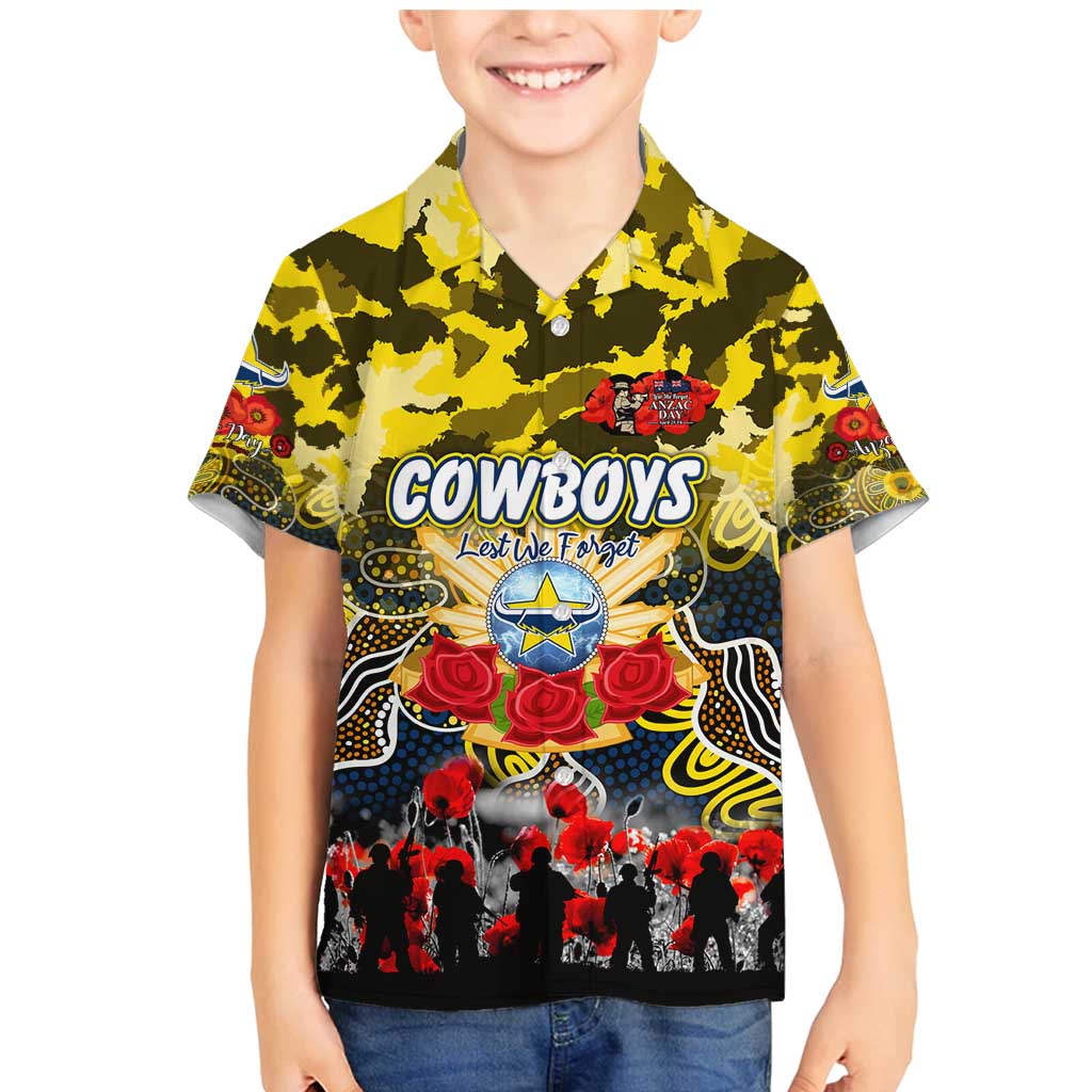 Personalized Cowboys ANZAC Day Family Matching Mermaid Dress and Hawaiian Shirt Australian Army - Lest We Forget