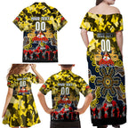 Personalized Cowboys ANZAC Day Family Matching Off Shoulder Maxi Dress and Hawaiian Shirt Australian Army - Lest We Forget