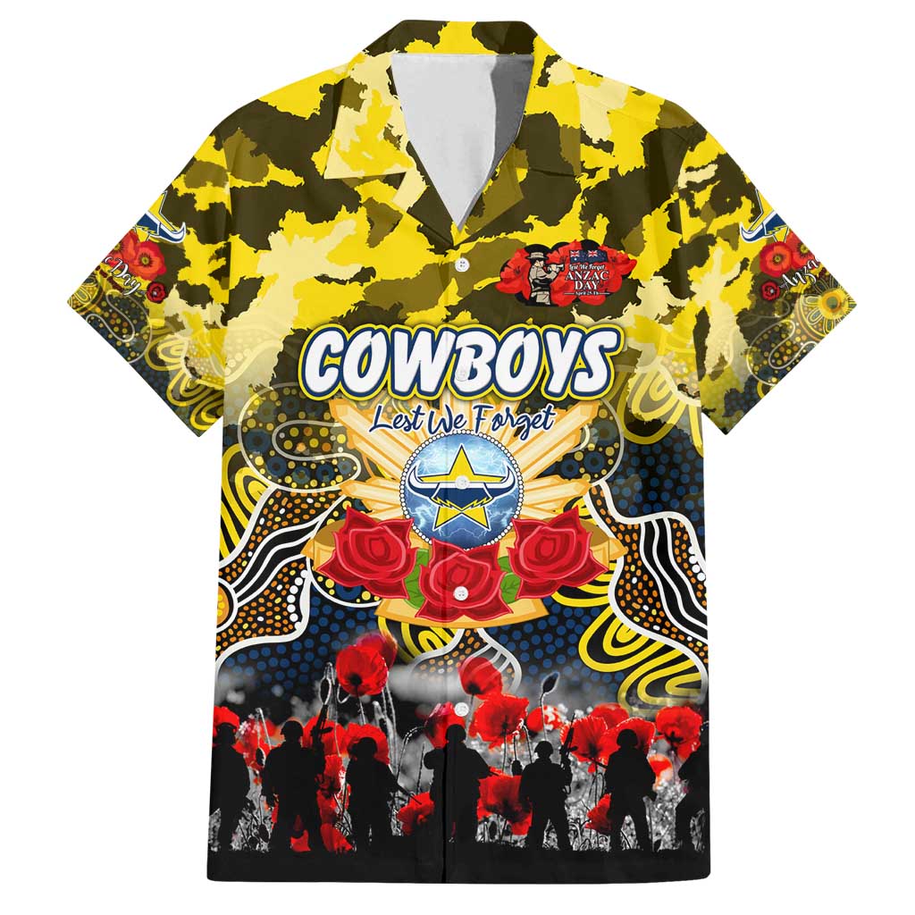 Personalized Cowboys ANZAC Day Family Matching Off Shoulder Maxi Dress and Hawaiian Shirt Australian Army - Lest We Forget