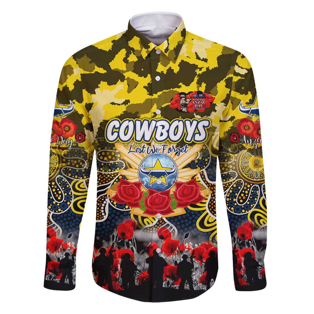 Personalized Cowboys ANZAC Day Family Matching Off Shoulder Maxi Dress and Hawaiian Shirt Australian Army - Lest We Forget
