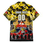 Personalized Cowboys ANZAC Day Family Matching Off Shoulder Short Dress and Hawaiian Shirt Australian Army - Lest We Forget