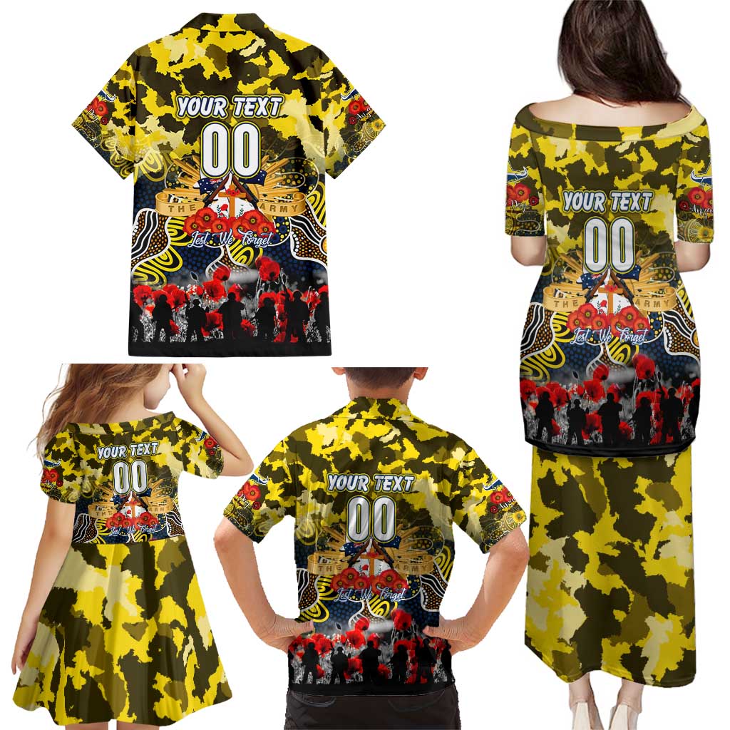 Personalized Cowboys ANZAC Day Family Matching Puletasi and Hawaiian Shirt Australian Army - Lest We Forget
