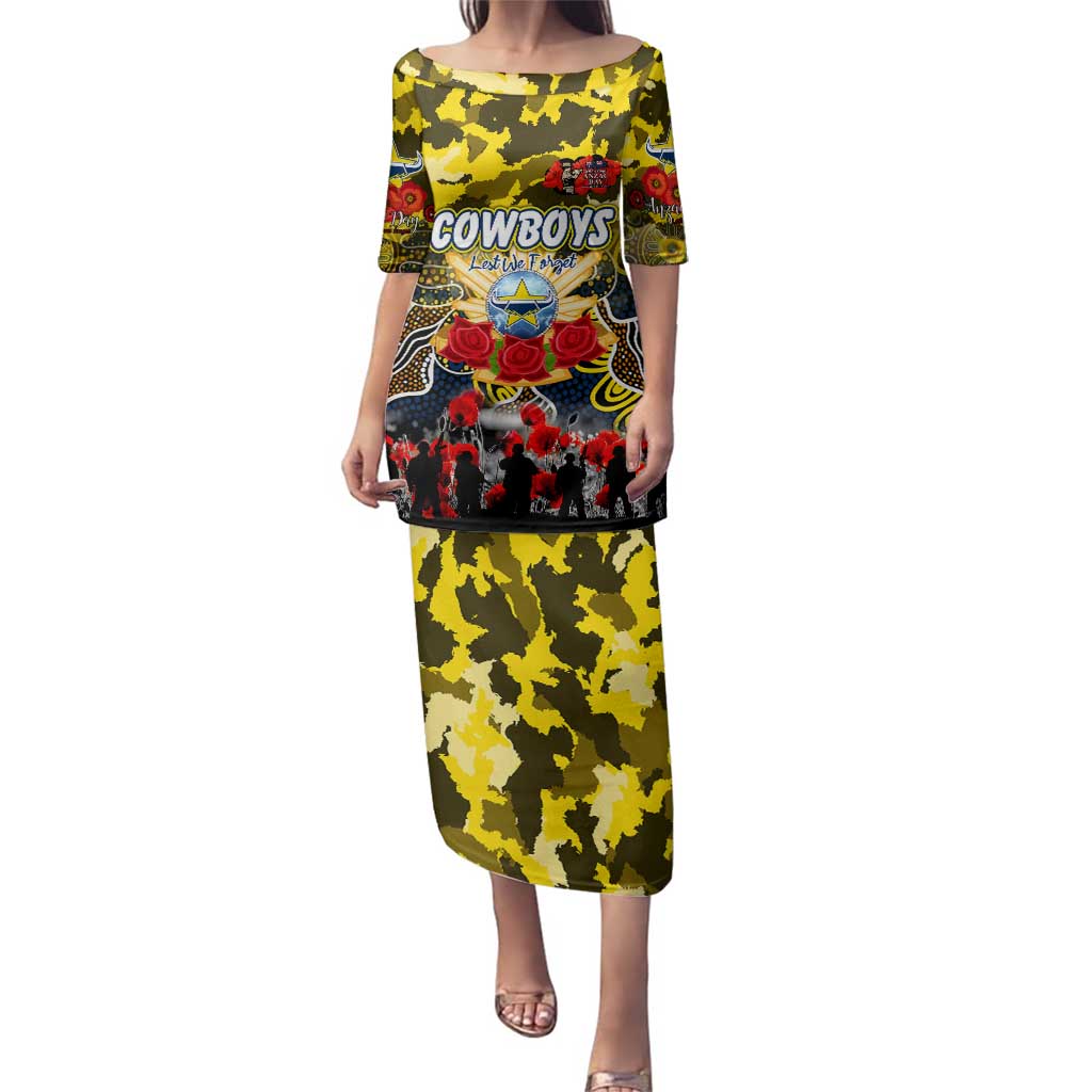 Personalized Cowboys ANZAC Day Family Matching Puletasi and Hawaiian Shirt Australian Army - Lest We Forget